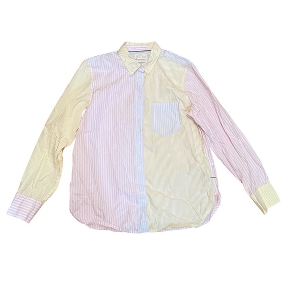 J.Crew Classic-Fit Cotton Poplin Shirt Cocktail Stripe Multicolor Size 12 Button - Picture 3 of 11